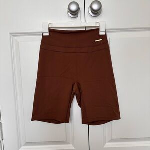 WHITNEY X GYMSHARK Brown Biker Shorts